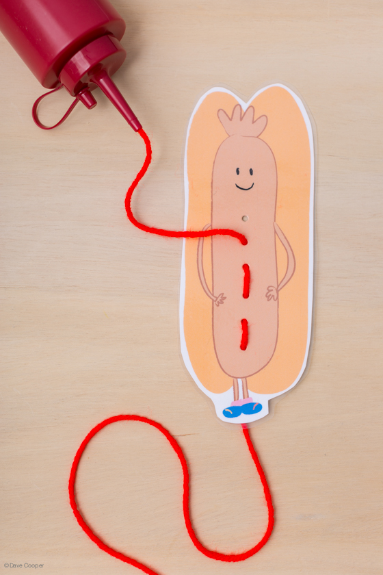 free printable hot dog lacing cards