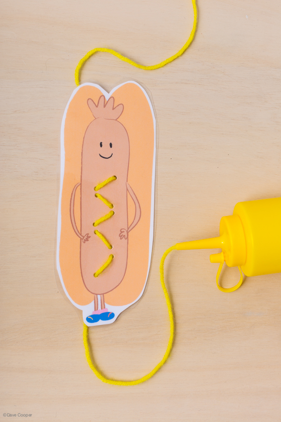 these free printable hot dog lacing cards are adorable