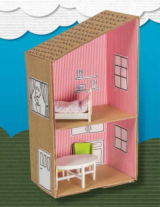 cardboard doll house craft from happy handmade ebook