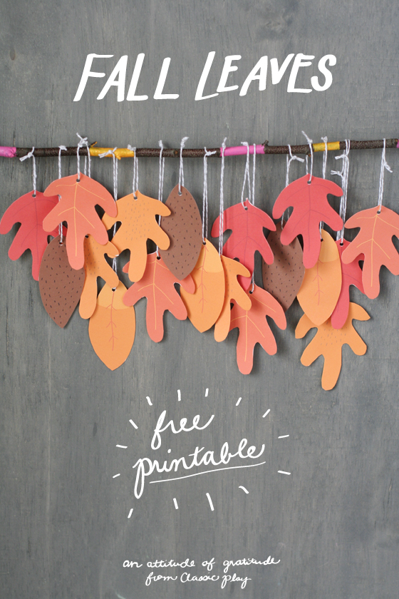 fall leaves: free printable from classic play