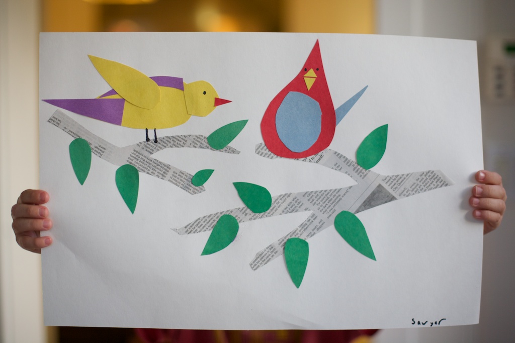 Kids art project inspired by Charley Harper