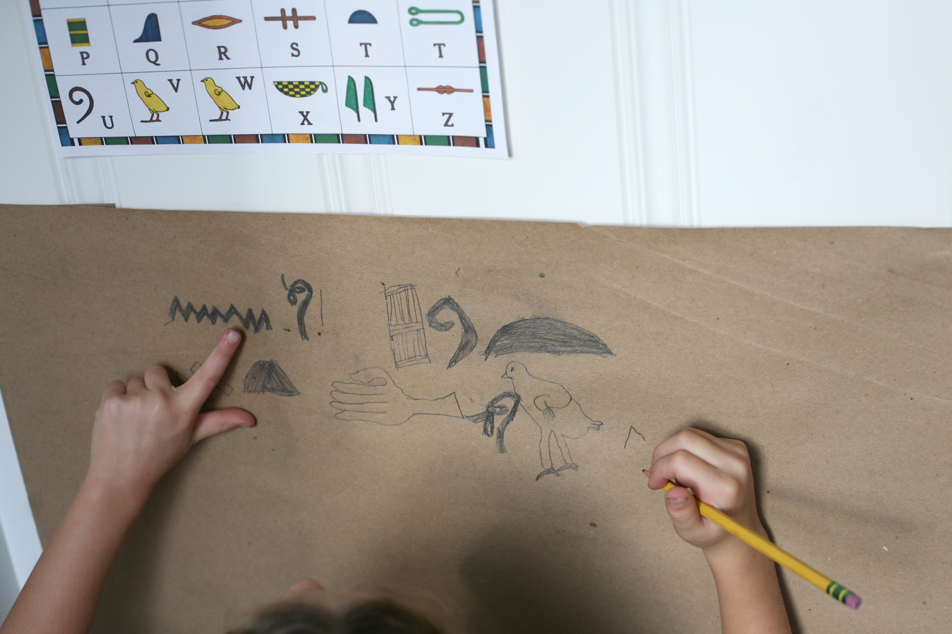 fun art + history + writing activity for kids: hieroglyphs 