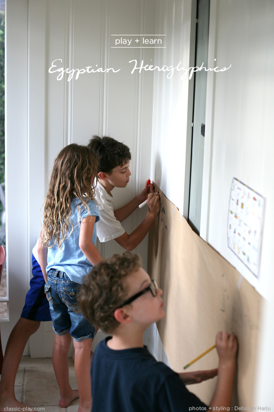 great kids activity - hieroglyph writing