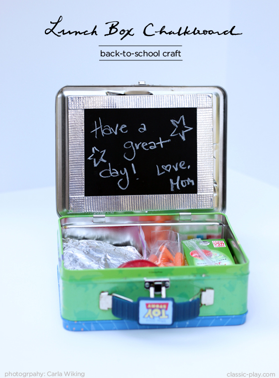 cool idea for lunchbox notes from mom + dad - chalkboard