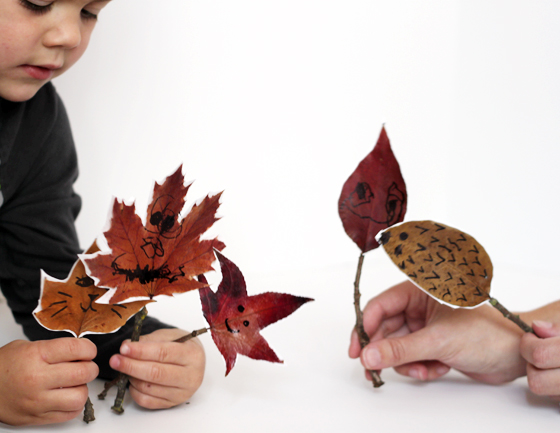 leaf puppets by Carla Wiking for Classic Play