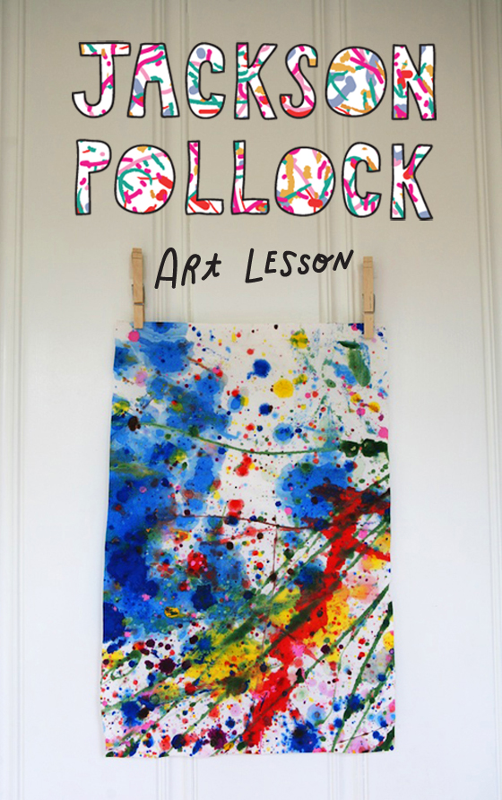 This Jackson Pollock art lesson and project is great for one kid or a group. It is also great for an art themed birthday party. Send party goers home with a piece of the canvas!